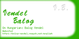 vendel balog business card